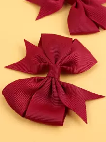 2pcs Burgundy Bow Kids Hairpin, New Year