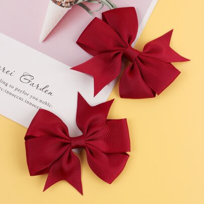 2Pcs Red Satin Ribbon Bow Hair Clips, Alligator Hair Clips,…