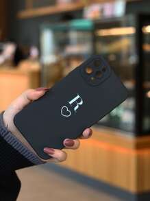 Letter Graphic Phone Case - Black and White - View 2