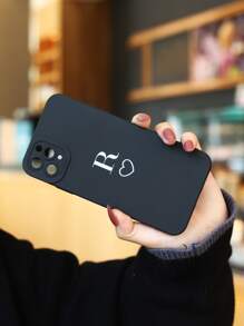 Letter Graphic Phone Case - Black and White - View 3