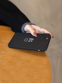 Letter Graphic Phone Case - Black and White - View 5