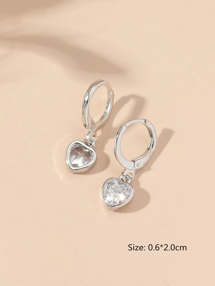Cubic Zirconia Heart Drop Earrings Valentines,Mom,Mother,Mother's Day,Gift