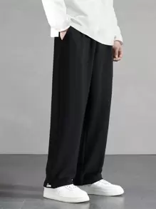 Manfinity Hypemode Lỏng lẻo phù hợp Nam Chi tiết bản Patch thư Viền kéo ra Quần - màu đen - Xem 1