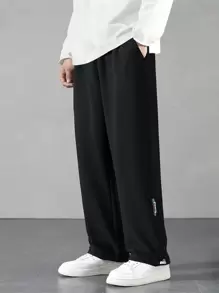 Manfinity Hypemode Lỏng lẻo phù hợp Nam Chi tiết bản Patch thư Viền kéo ra Quần - màu đen - Xem 3