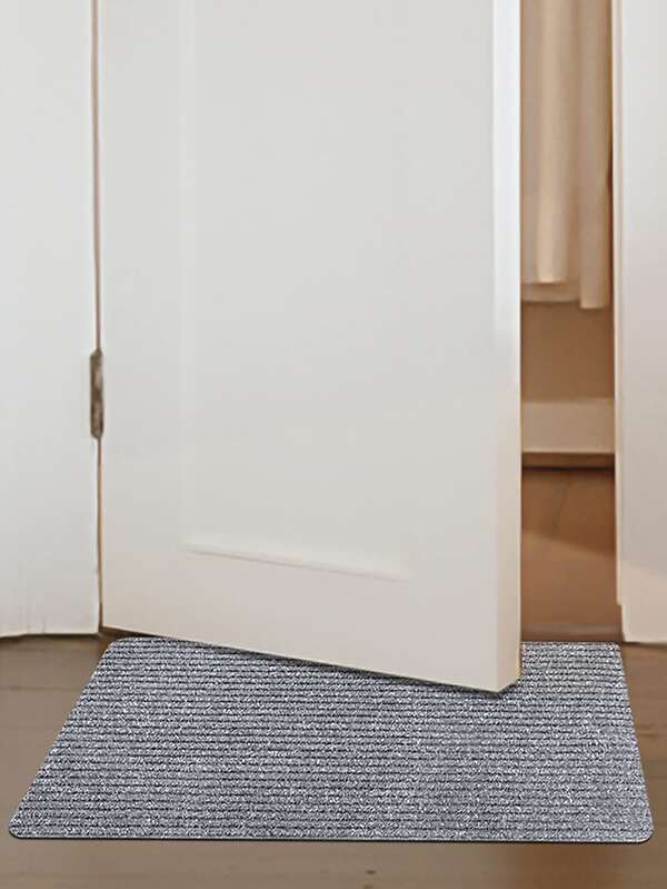 1pc Grey Stripe Entrance Rug Or Door Mat