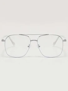 Metal Frame Women's Fashion Design Eyeglasses - Silver - View 2