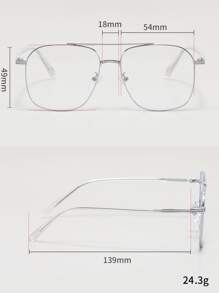 Metal Frame Women's Fashion Design Eyeglasses - Silver - View 4