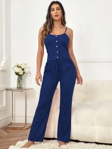 前排扣吊帶睡衣