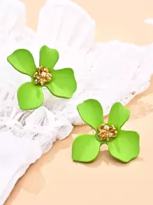Hoa tai đinh tán trang trí - màu xanh lá - Xem 1