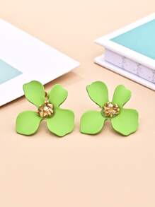 Hoa tai đinh tán trang trí - màu xanh lá - Xem 3