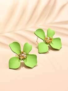 Hoa tai đinh tán trang trí - màu xanh lá - Xem 4