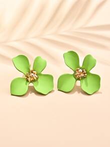 Hoa tai đinh tán trang trí - màu xanh lá - Xem 5