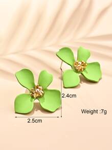 Hoa tai đinh tán trang trí - màu xanh lá - Xem 6