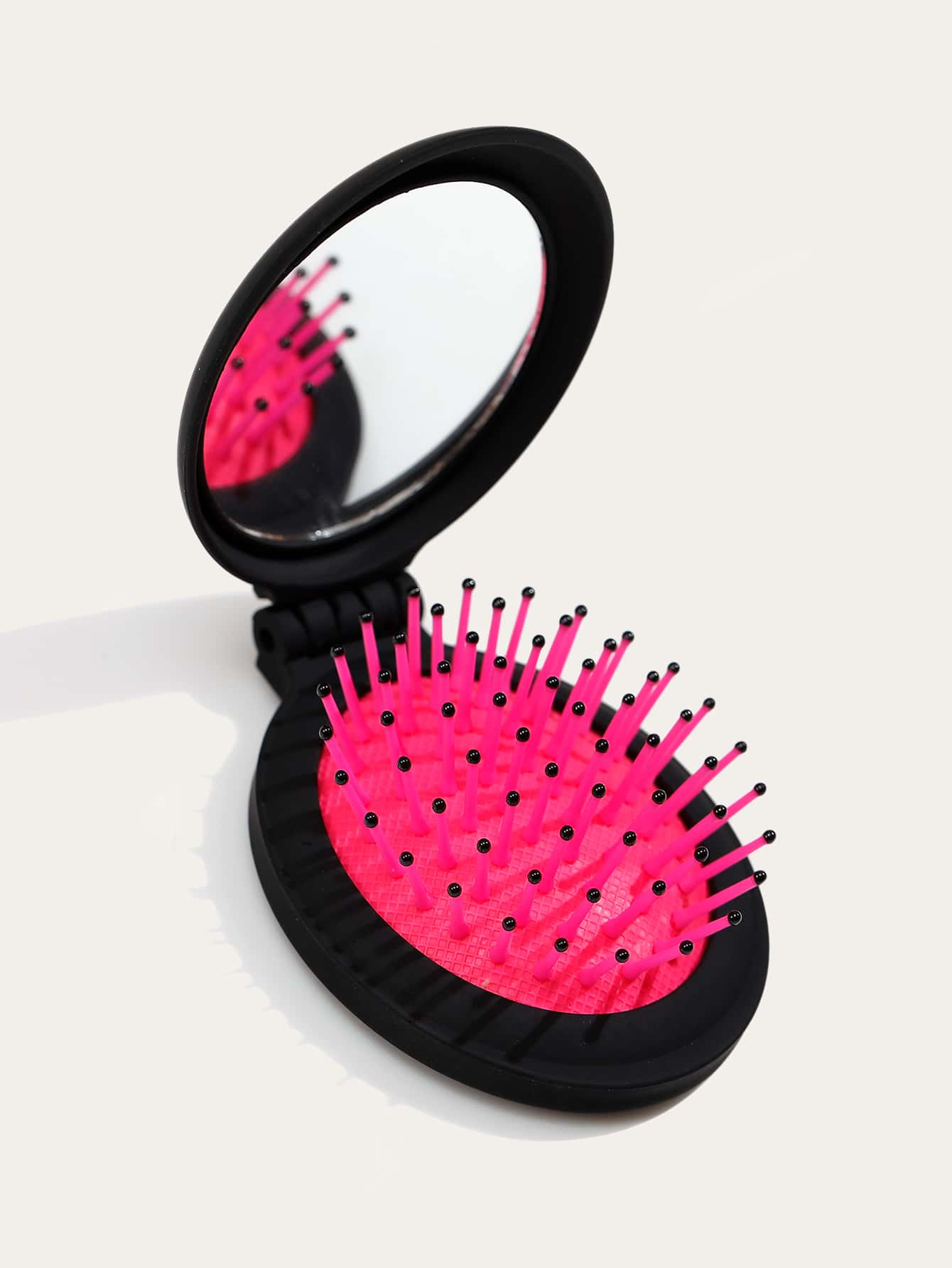 Cepillo de pelo y espejo 2 en 1 - Negro - Ver 1