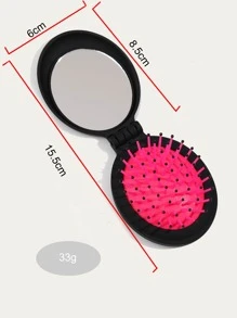 Cepillo de pelo y espejo 2 en 1 - Negro - Ver 6