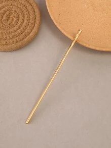 1pc Minimalist High-End Daily Hairpin, Bun Hair Fork Headwear For Women's Outings,Hair Accessories Hair Styling Pins Hair Bun Maker Bun Hair Piece - Gold - View 4