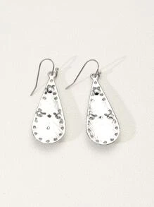 1 Pair Minimalist Chrysanthemum Shaped Drip Oil Alloy Earrings - Multicolor - View 2