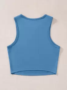 SHEIN Unity 90s Floral & Letter Graphic Crop Tank Top Graphic Tees Women Tops - Blue - View 2