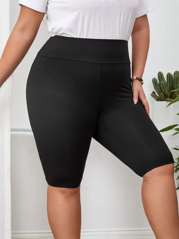 SHEIN LUNE Plus pantaloni scurți biker cu bandă largă