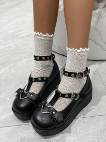 扣飾和金屬裝飾瑪麗珍鞋 - 黑色 - 查看 5