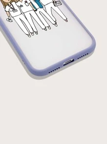 Cartoon Nurse Contrast Frame Phone Case - Purple - View 3