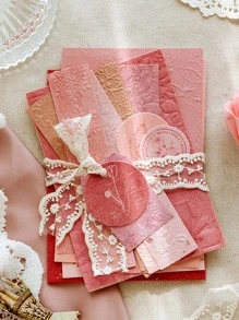 MO.CARD 20pcs Flower Embossed Random Material Paper - Multicolor - View 2