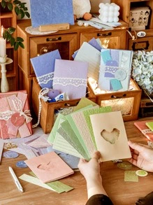 MO.CARD 20pcs Flower Embossed Random Material Paper - Multicolor - View 7