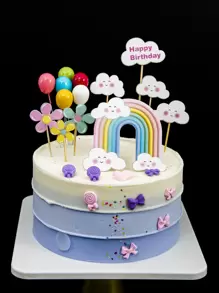 14 pièces Décoration de gâteau d'anniversaire en forme de ballon, décoration de gâteau mignonne pour fête d'anniversaire