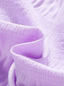 Niñas Vestido con cinturón de hombros descubiertos ribete con fruncido - Lila Púrpura - Ver 3