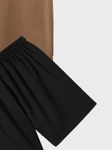 Manfinity Homme Men Letter & Picture Print Drop Shoulder Tee & Drawstring Waist Shorts - Multicolor - View 3