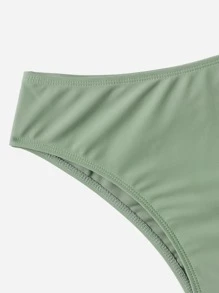 Swim Basics 少女纯色比基尼套装 夏日海滩 - 綠色 - 查看 5