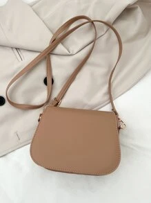 防水、輕盈、商務休閒迷你極簡翻蓋馬鞍包復古適合青少年女孩女大學生、菜鳥和白領非常適合辦公室、大學、工作、商務、通勤 - 卡其色 - 查看 5