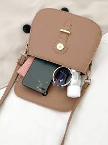 防水、輕盈、商務休閒迷你極簡翻蓋馬鞍包復古適合青少年女孩女大學生、菜鳥和白領非常適合辦公室、大學、工作、商務、通勤 - 卡其色 - 查看 6