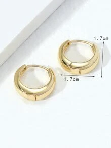 Minimalist Hoop Earrings - Yellow Gold - View 4