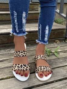 Sandalias con estampado de leopardo - Multicolor - Ver 6