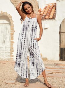 Breezaya Tie Dye Open Back Cami Jumpsuit - Multicolor - View 4