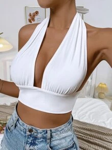 Chiquease Top halter corto de espalda abierta