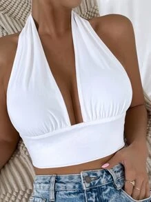 Chiquease Top halter corto de espalda abierta