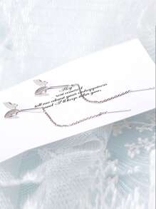 Nooxian Bông tai ren trang trí bướm - Bạc - Xem 6