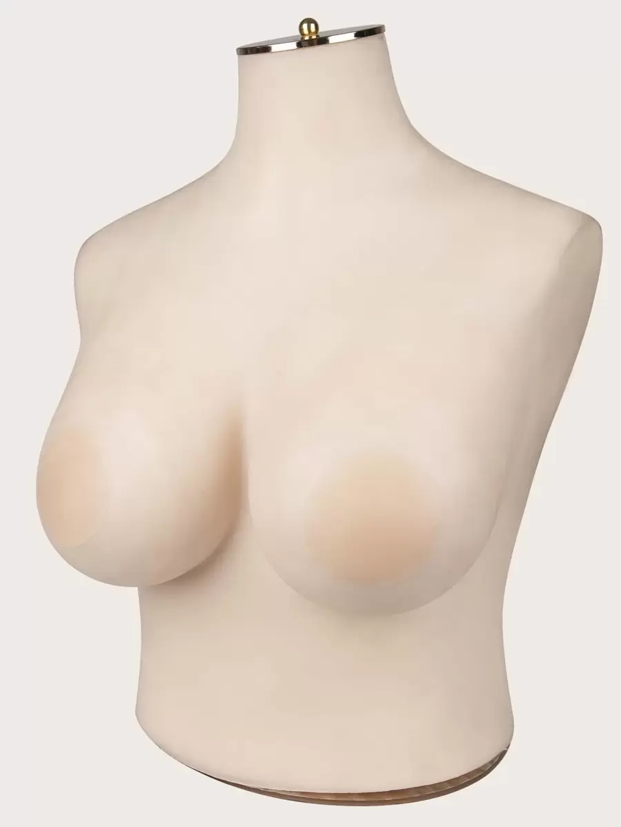 1 Pair Plus Size Silicone Round Nipple Covers - Apricot - View 1