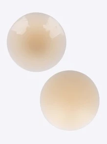 1 Pair Plus Size Silicone Round Nipple Covers - Apricot - View 3