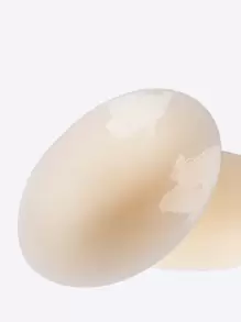 1 Pair Plus Size Silicone Round Nipple Covers - Apricot - View 4