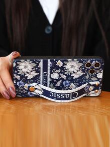 花卉圖案手機外殼帶腕帶支架 - 彩色 - 查看 2