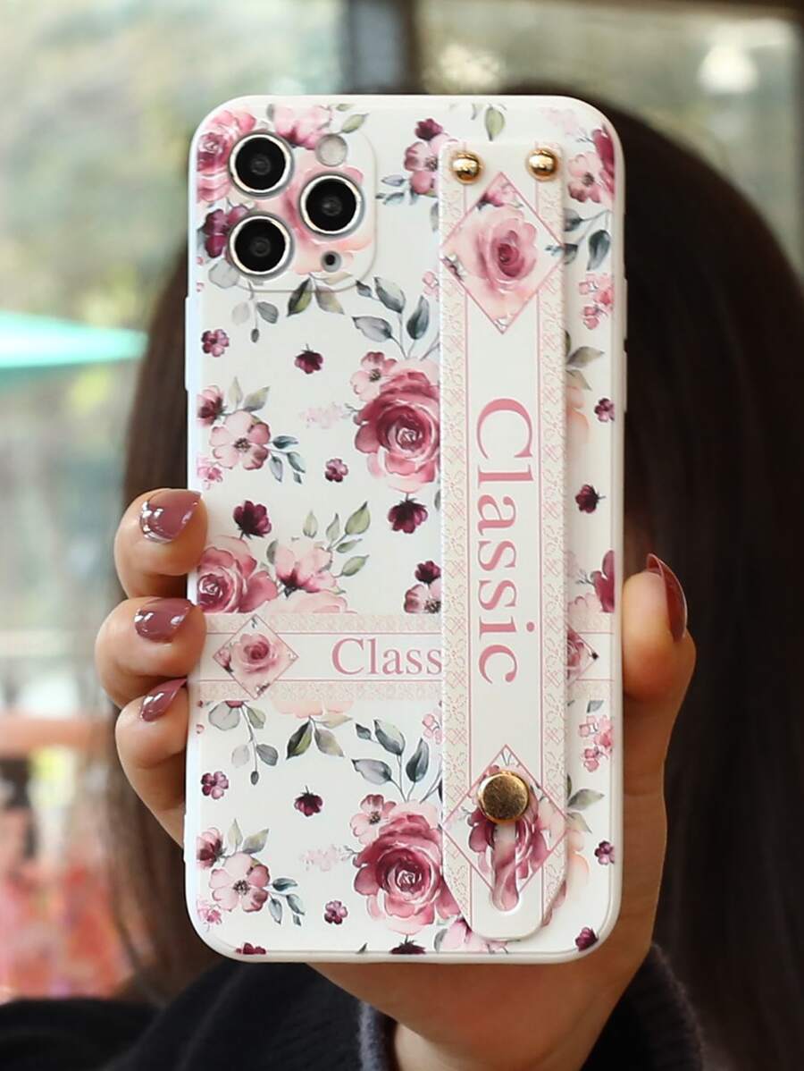 Husă Florală pentru Telefon Cu Suport pentru brățară - Multicolor - Vizualizare 1