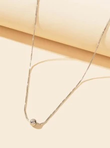 珠子墜飾項鍊 - 銀色 - 查看 2