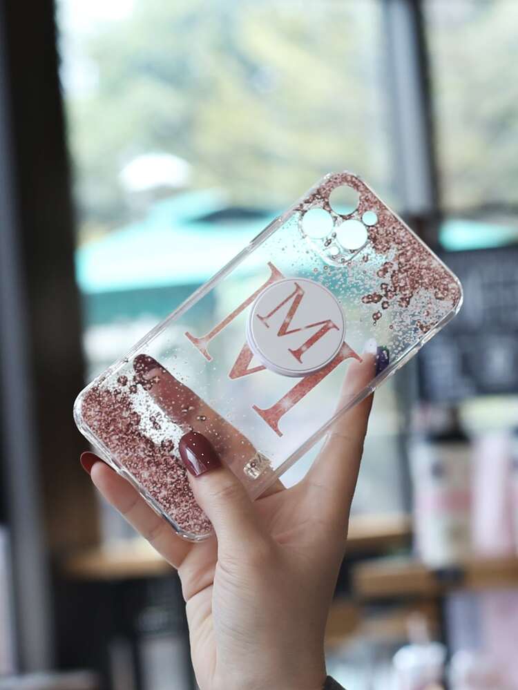 Letter Graphic Clear Phone Case - Multicolor - View 3