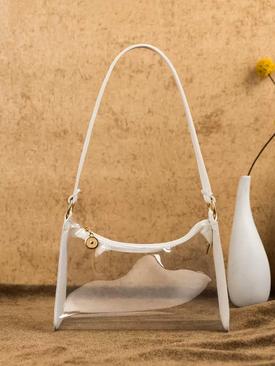 Clear Metal Decor Bag, Stadium Approved 12 X 12 X 6 Clear Transparent Purse Bag For Concerts Sports Events Festivals, Waterproof, Sandproof Transparent Bag, Beach Sports Picnic Snacks Clear Purse For Women - Clear - View 1