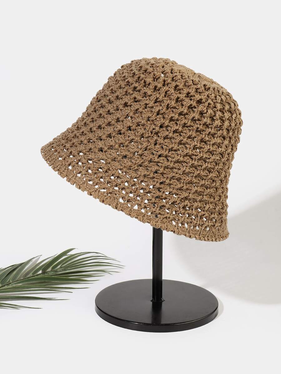 Vävd stråhatt - Kaki - Visa 1