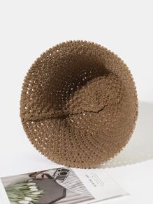 Vävd stråhatt - Kaki - Visa 2