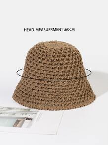 Vävd stråhatt - Kaki - Visa 3